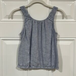 Abercrombie kids blue white stripe sleeves summer top